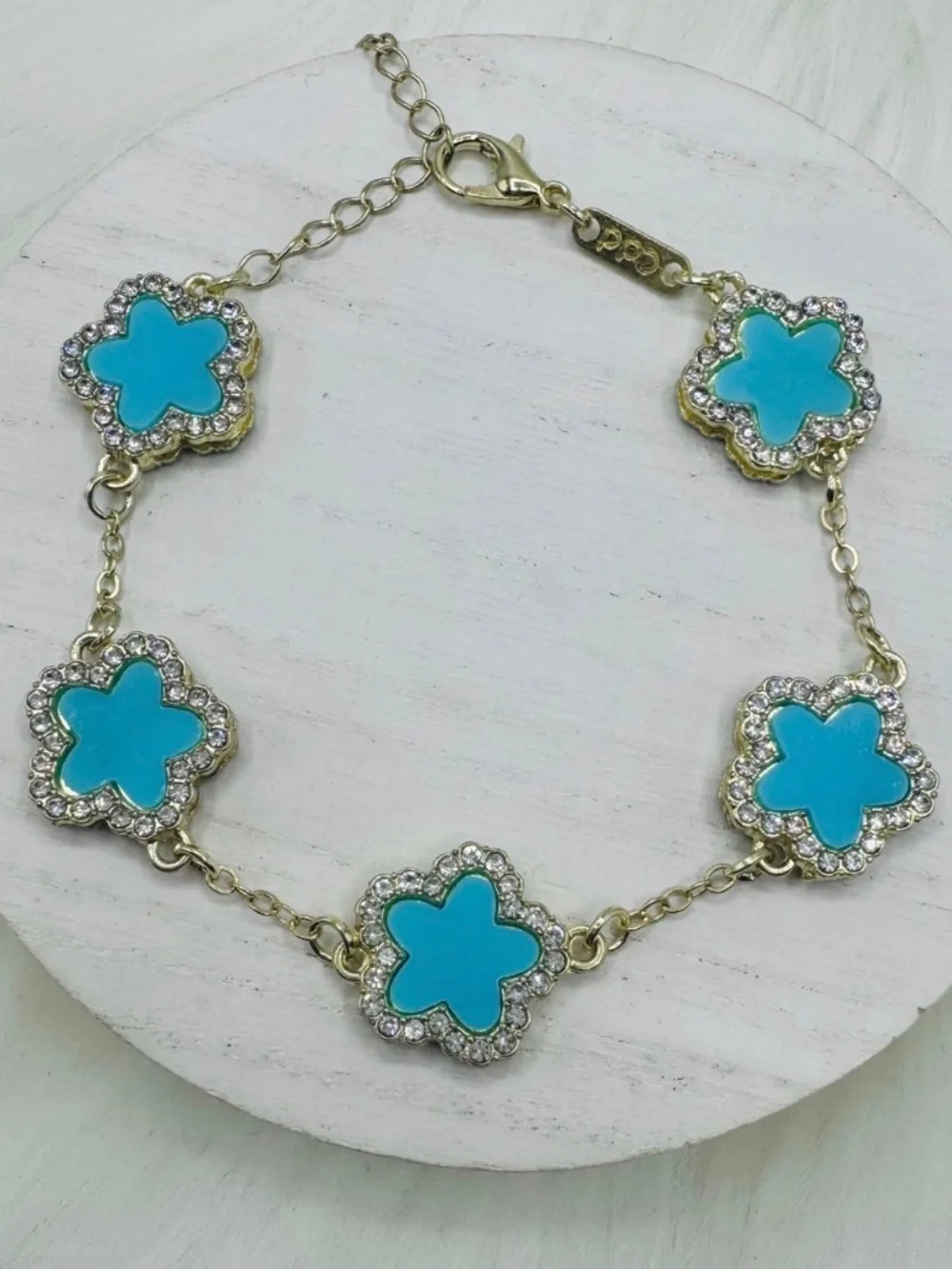 Camille Flower Bracelet in Blue